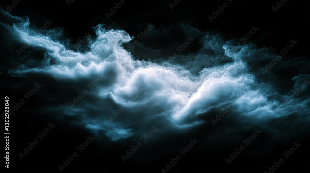 Poster dreamy cloud overlay with soft fluid shapes for atmospheric design