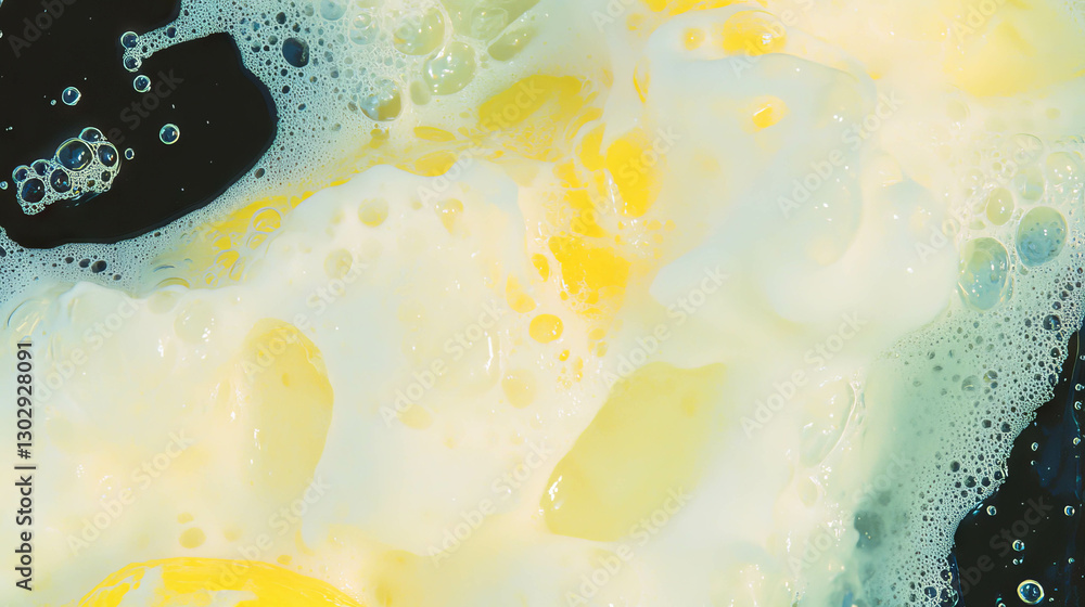 Poster Cloudy lemonade texture with small bubbles for refreshing summer design