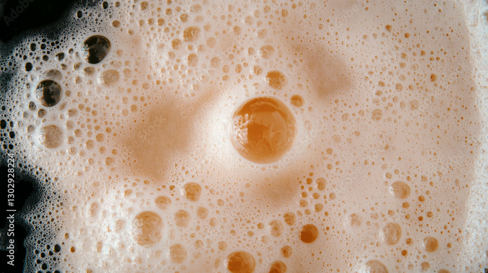 Poster fizzy coconut soda with bubbling texture - refreshing beverage concept
