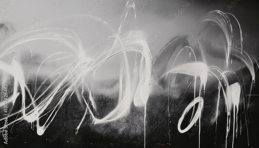 Aufkleber monochrome abstract brushstroke texture with dynamic black and white paint swirls on canvas, perfect for modern background