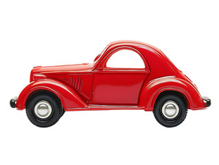 Fototapeta premium Classic red vintage car side view.