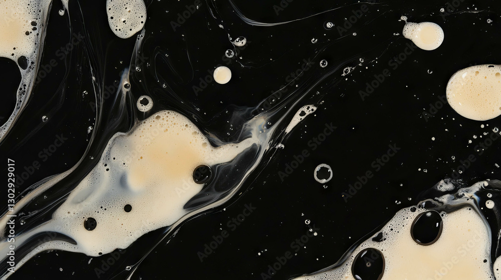 Poster abstract overlay texture with velvety cream soda bubbles for artistic background design