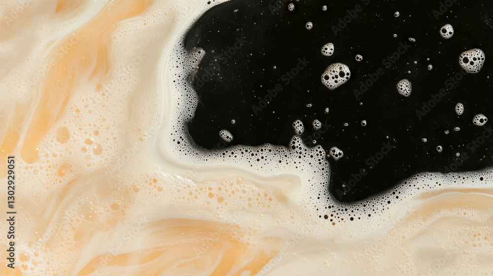 Aufkleber Cream soda texture with velvety bubbles for creative backgrounds and design projects