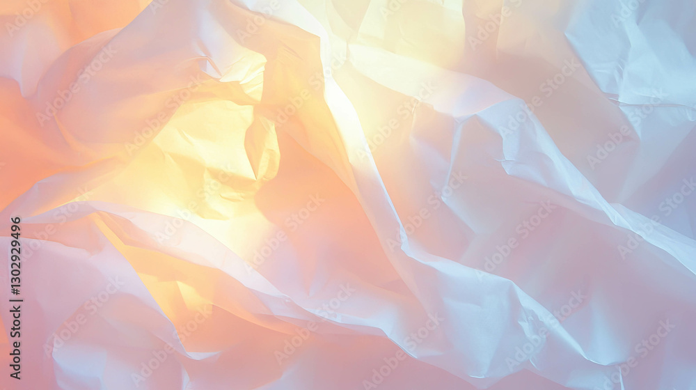 Poster Abstract crumpled wax paper texture with translucent light effect for creative design