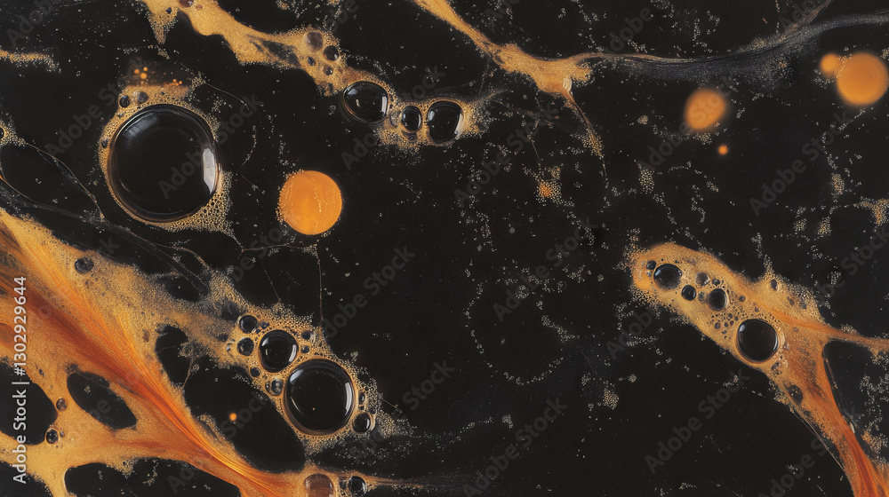 Poster abstract texture of dandelion and burdock soda with bubbles for creative design