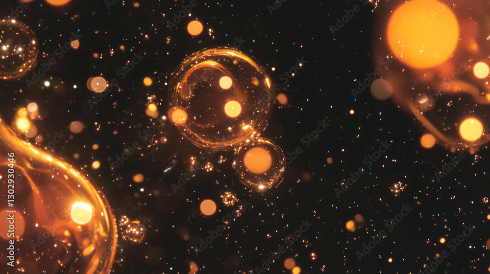 Poster Overlay texture of dark cola with rising bubbles for background design
