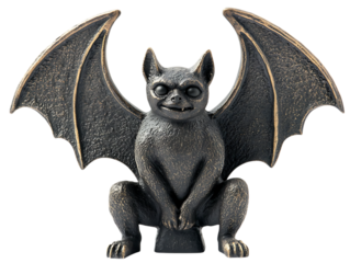 Gothic gargoyle statue with bat wings.