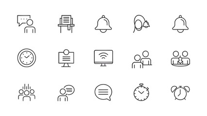 "Minimalist Business and Communication Icons"