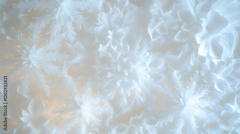Poster delicate snowflakes and intricate patterns for winter decor and design