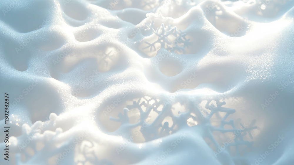 Poster intricate snowflake patterns in delicate winter overlay for holiday design