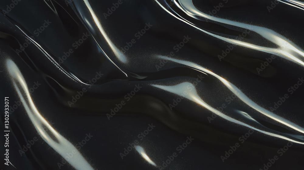 Poster Abstract overlay texture of windblown waves on black surface for artistic background design