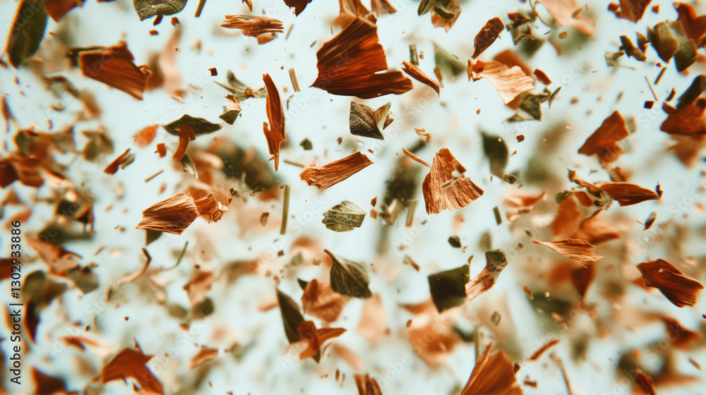 Poster abstract overlay of dried herbs with subtle texture for design and decoration