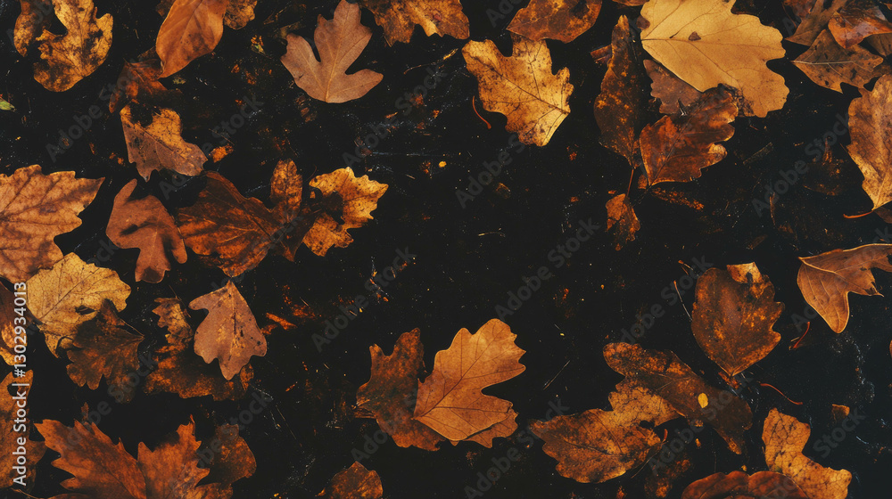 Poster autumn foliage overlay texture for design and creative projects