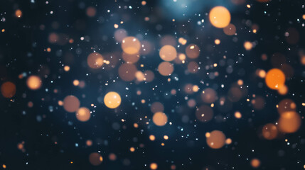 Obraz premium Magical winter scene with delicate falling snowflakes on dark background for festive holiday designs