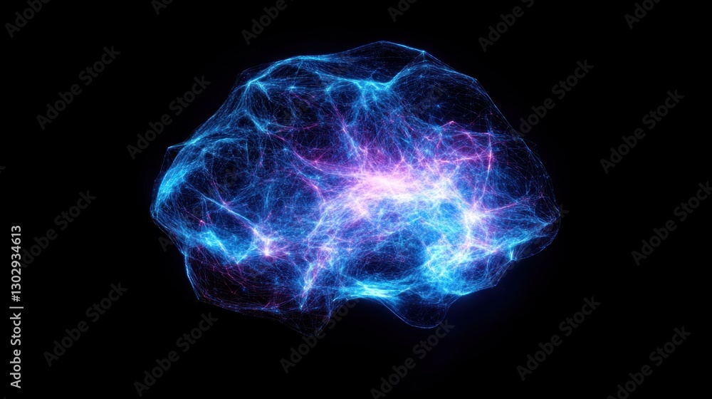 Aufkleber a vibrant, abstract representation of neural connections in a brain-like structure.