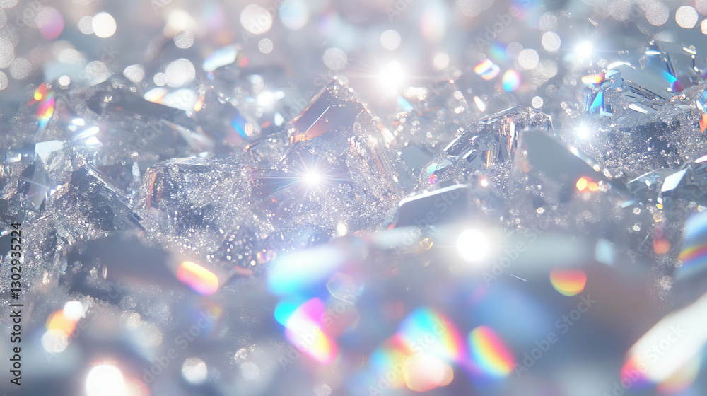 Poster fine salt crystals with shimmering overlay texture for creative design and backgrounds