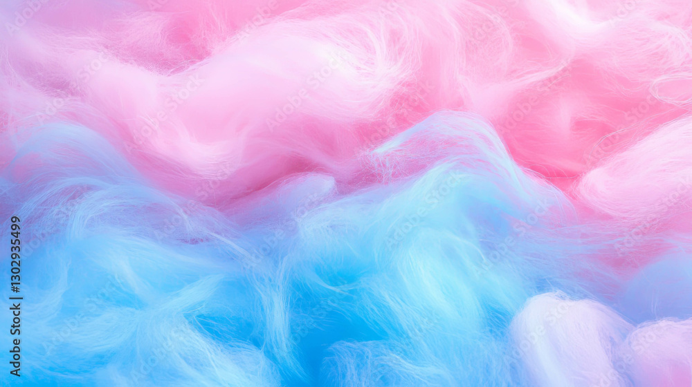 Poster dreamy texture background of pink and blue cotton candy threads for design projects