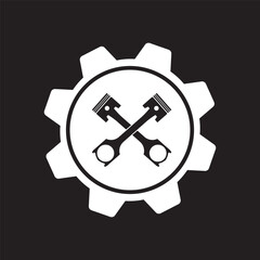 Logo for workshop, badge, industrial,service or repair and mechanic, automotive.