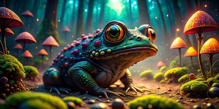 Surreal Toad in a Dreamlike Forest - Fantasy Nature Photography