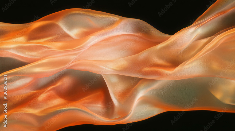 Poster elegant flowing silk fabric overlay with soft textures for design and decoration