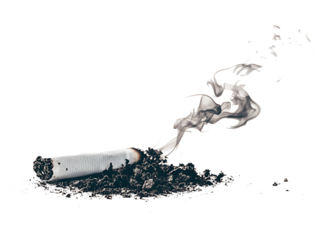 Smoking Cigarette isolated on white background PNG,AI GENERATED