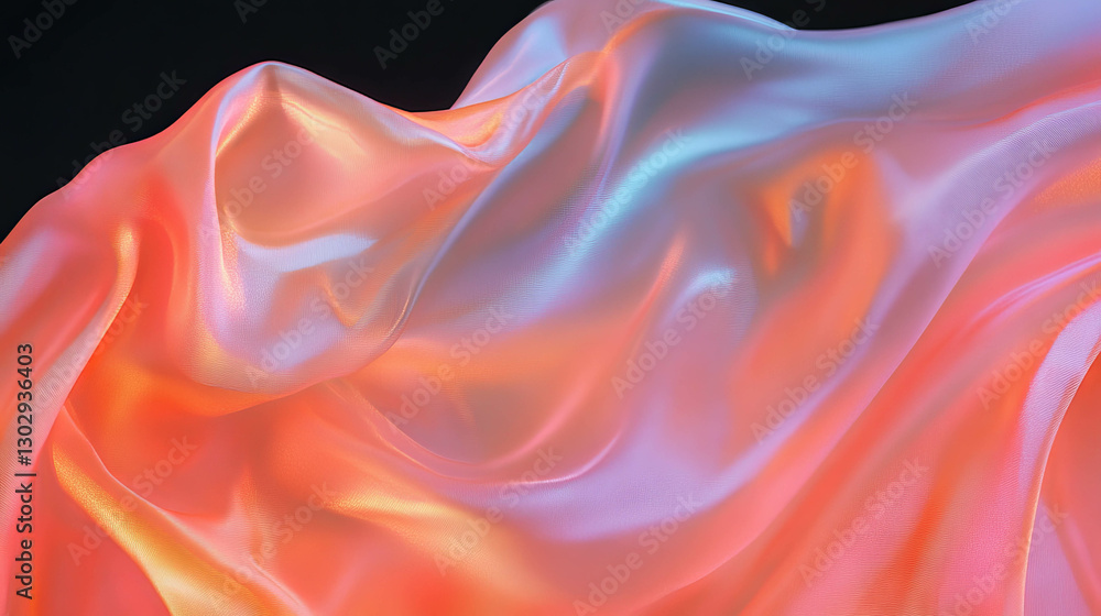 Poster flowing silk fabric overlay texture with soft light for elegant design and background