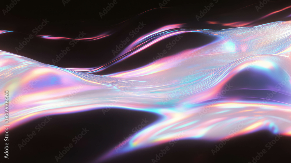 Poster abstract flowing water with ripple texture – iridescent waves for background design