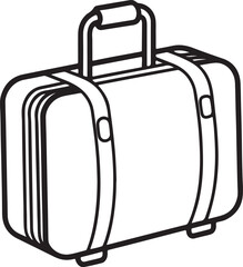 baggage line art, black outline, vector and illustration, coloring book page line art