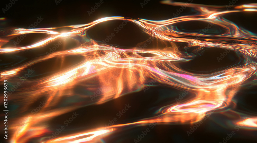 Poster abstract flowing water with ripples and light reflections for creative design