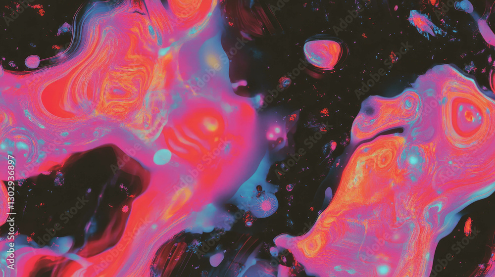 Poster vivid overlay texture of fractal patterns with complex abstract design