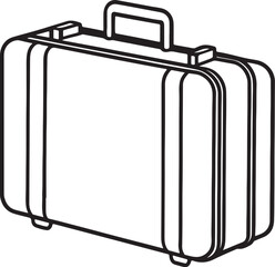 baggage line art, black outline, vector and illustration, coloring book page line art