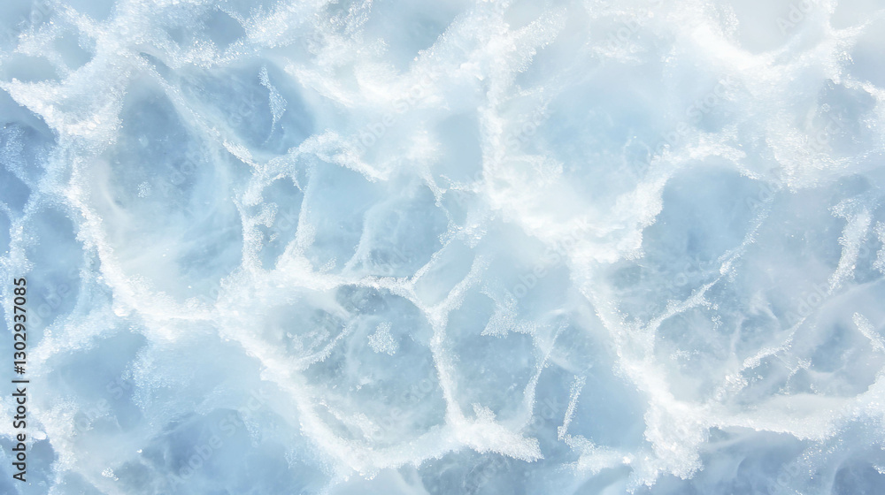 Poster frost patterns on glass creating intricate winter textures