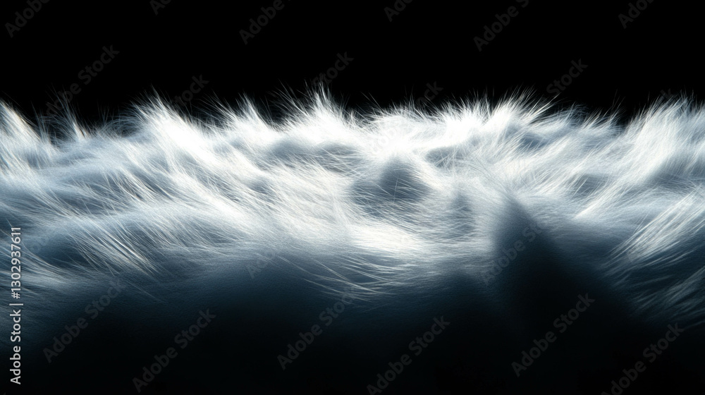 Poster texture of fur with fine hairs and soft silhouette for design and backgrounds