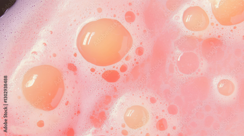 Poster vibrant guava soda texture with bubbles for creative design projects