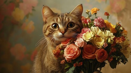 Cat Portrait with Roses / バラと猫のポートレート