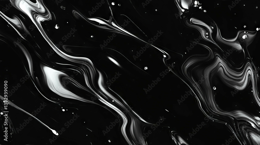 Poster Abstract overlay texture of flowing ink drops and patterns for artistic design