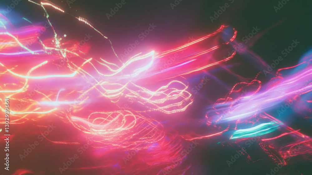 Poster vibrant light trails in motion for creative design and background concepts