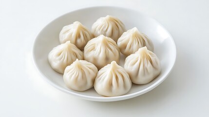 Plate of Steamed Soup Dumplings / 皿に盛られた小籠包