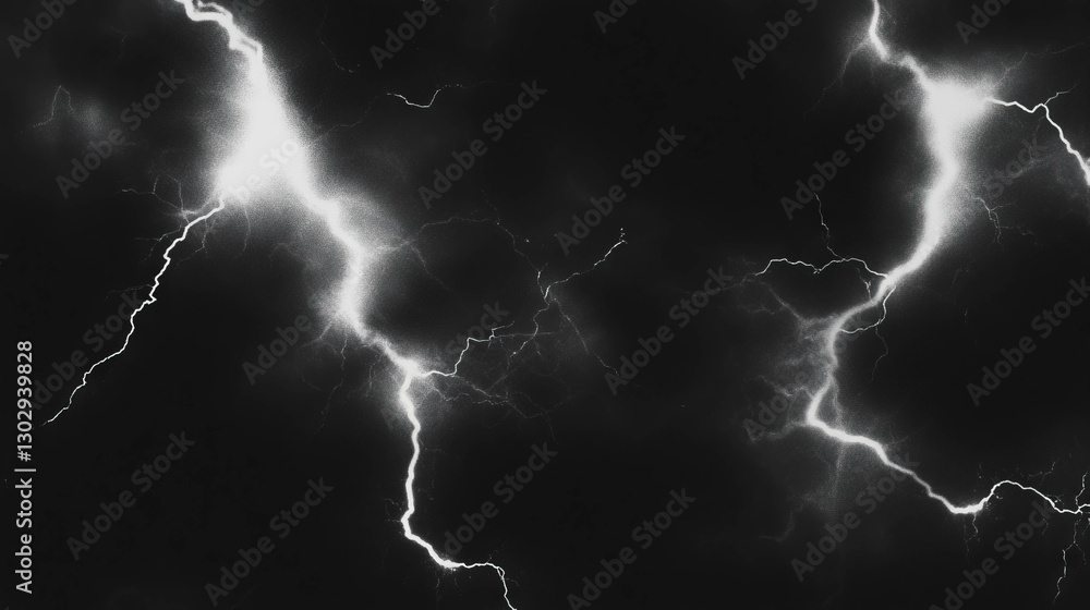 Poster dynamic lightning overlay texture with bright white flashes for creative design