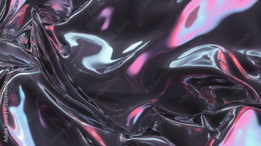 Poster abstract liquid metal texture with flowing patterns in metallic sheen for artistic background