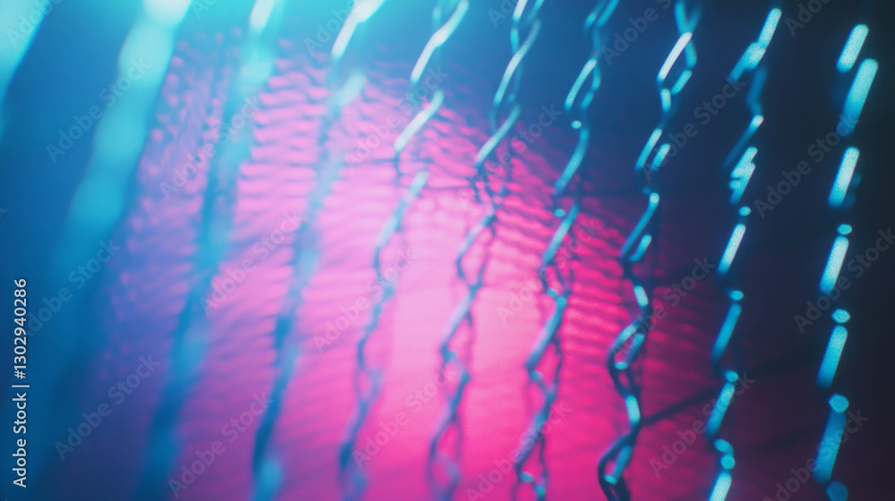 Poster abstract metal mesh pattern with geometric illumination overlay