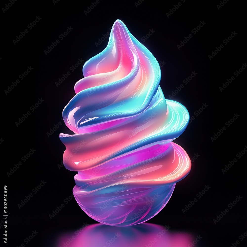 Poster abstract swirl with gradient colors on dark background for modern design