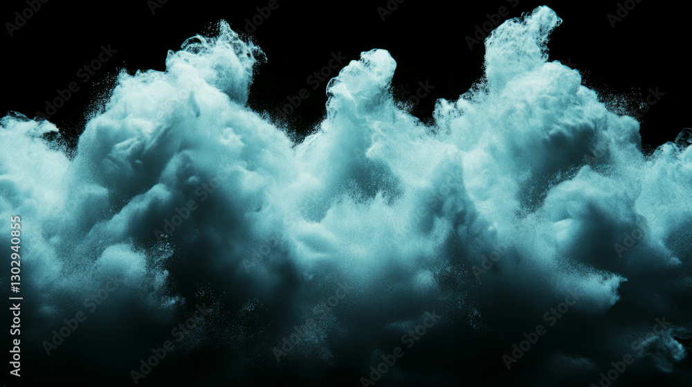 Poster Dynamic overlay texture of ocean waves with foam and spray for creative design