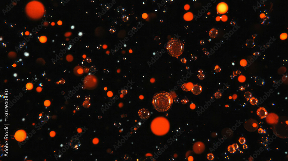 Poster vibrant overlay texture of orange soda bubbles in dynamic motion for creative design