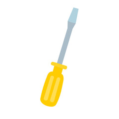 Fototapeta premium Vector Single Color Flat Icon - Screwdriver Tool with Yellow Handle