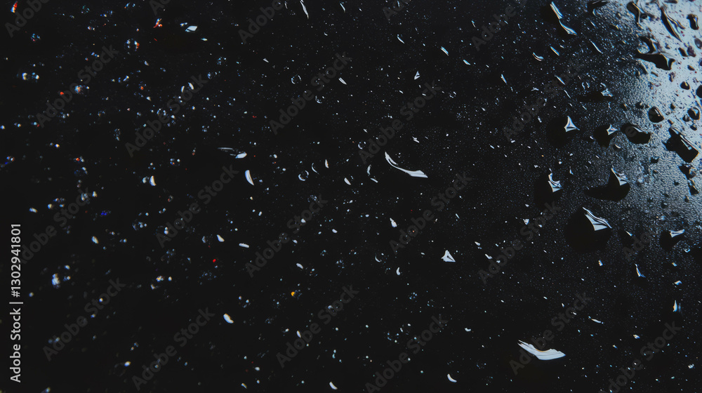 Poster dramatic overlay of raindrops on a window pane with atmospheric blur effect