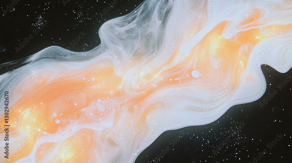 Poster ethereal smoke and swirling patterns with cosmic glow for creative background design