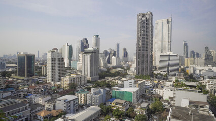 Obraz premium Panorama bangkok city in the business district area