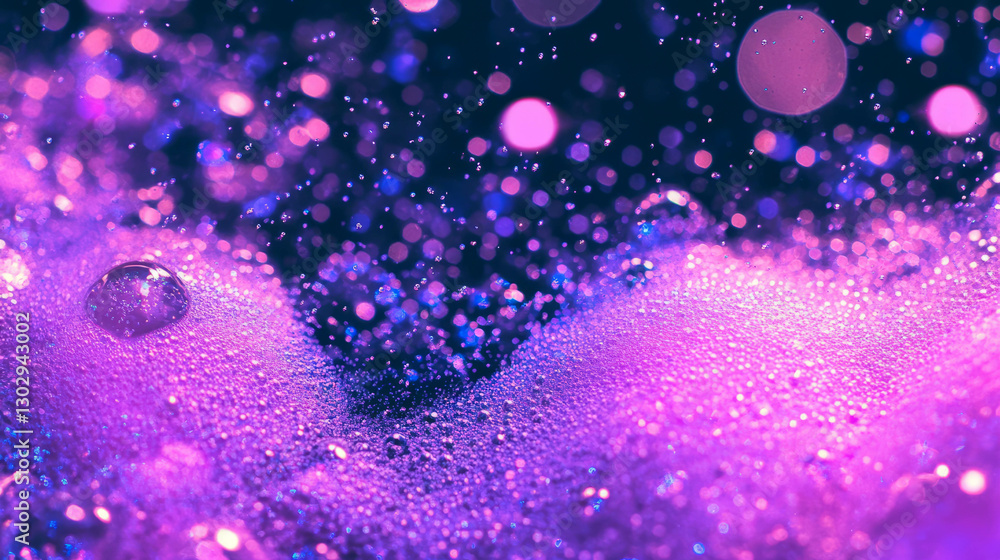 Aufkleber Vibrant sparkling grape juice texture with bubbles and bokeh for creative designs