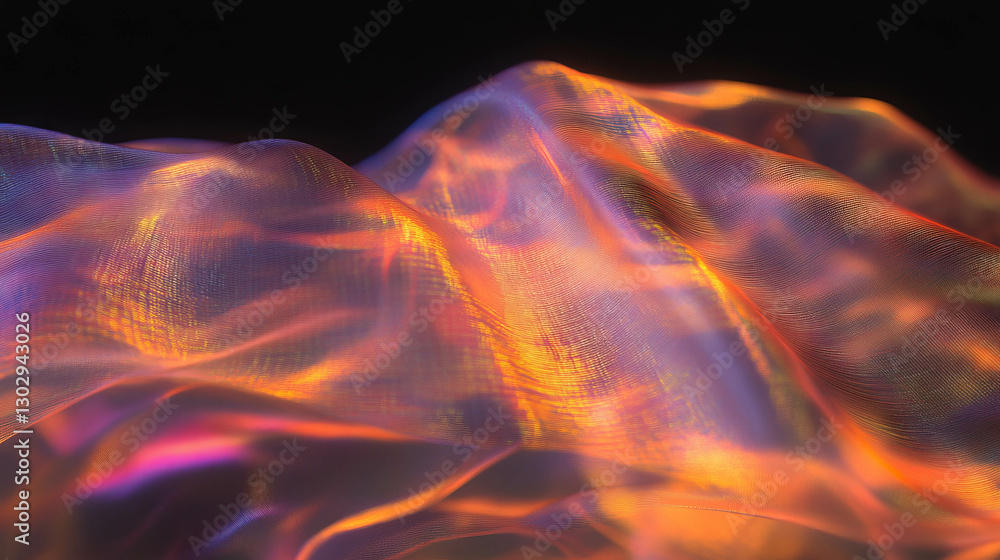 Poster abstract overlay texture of vibrant spider silk threads in dynamic motion
